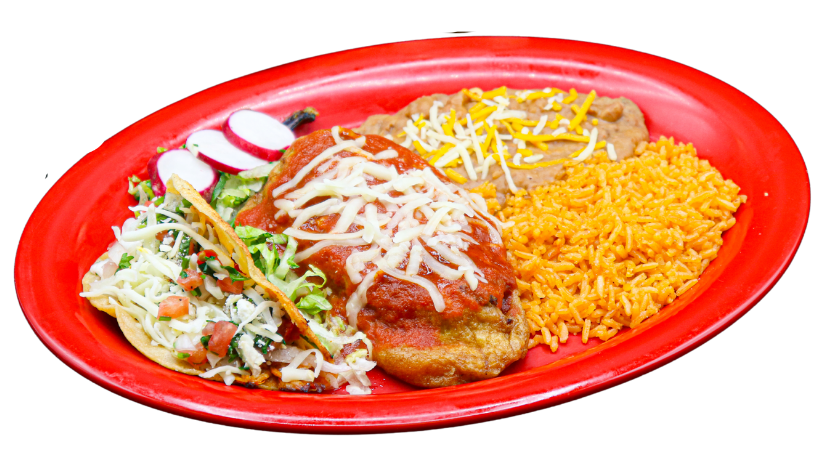 Chile Relleno and Chicken Taco combo #2