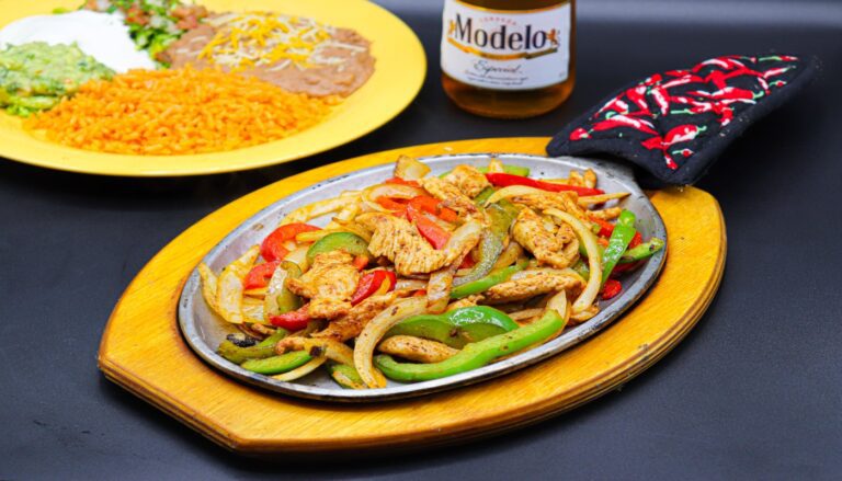 Chicken Fajitas with red and green bell peppers